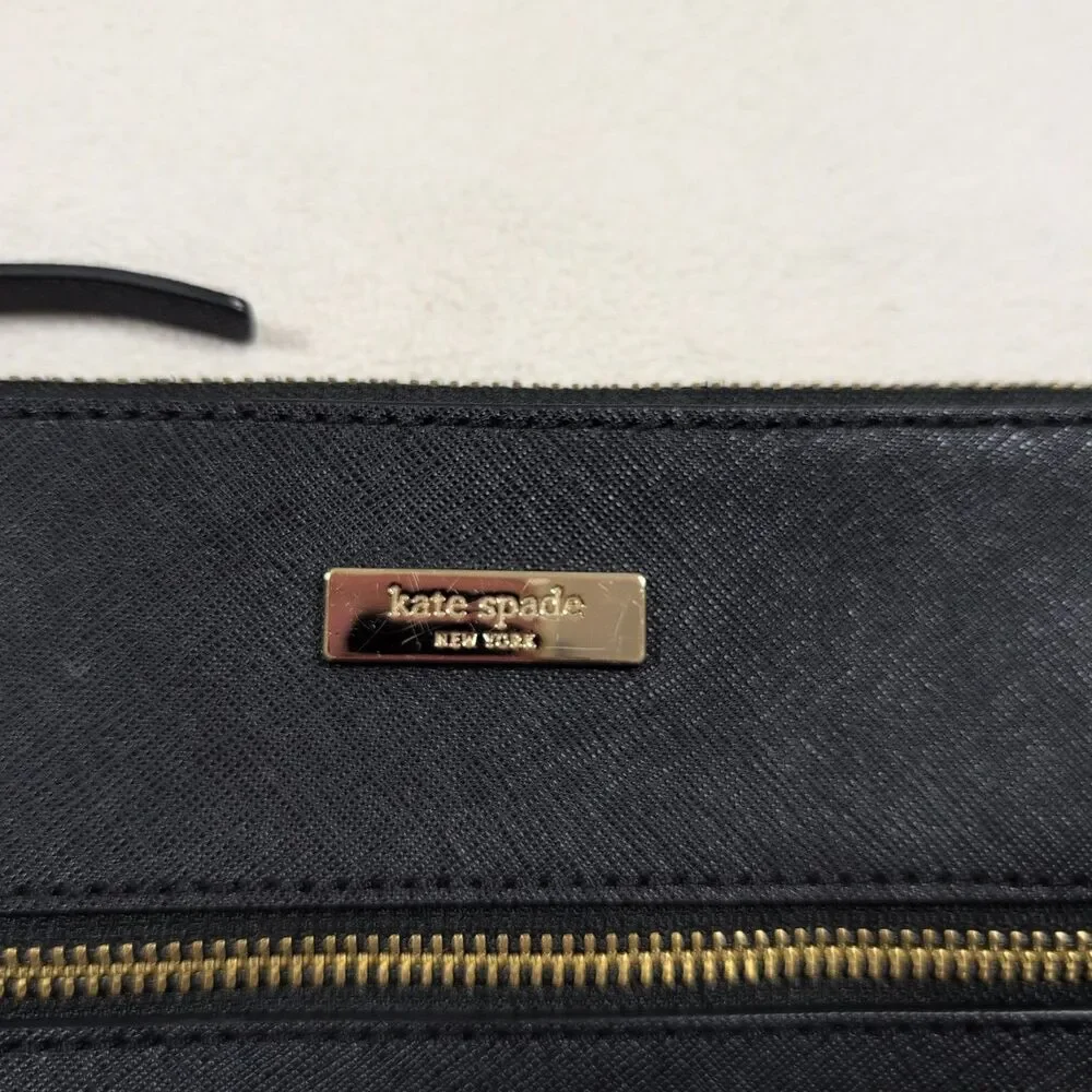 KATE SPADE New York Laurel Way Rima Bag Black Gold Crossbody Chic Classic
